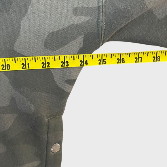 Abercrombie & Fitch Camo Hoodie Sweatshirt Gray Women's Medium Button Detailing - Picture 13 of 14